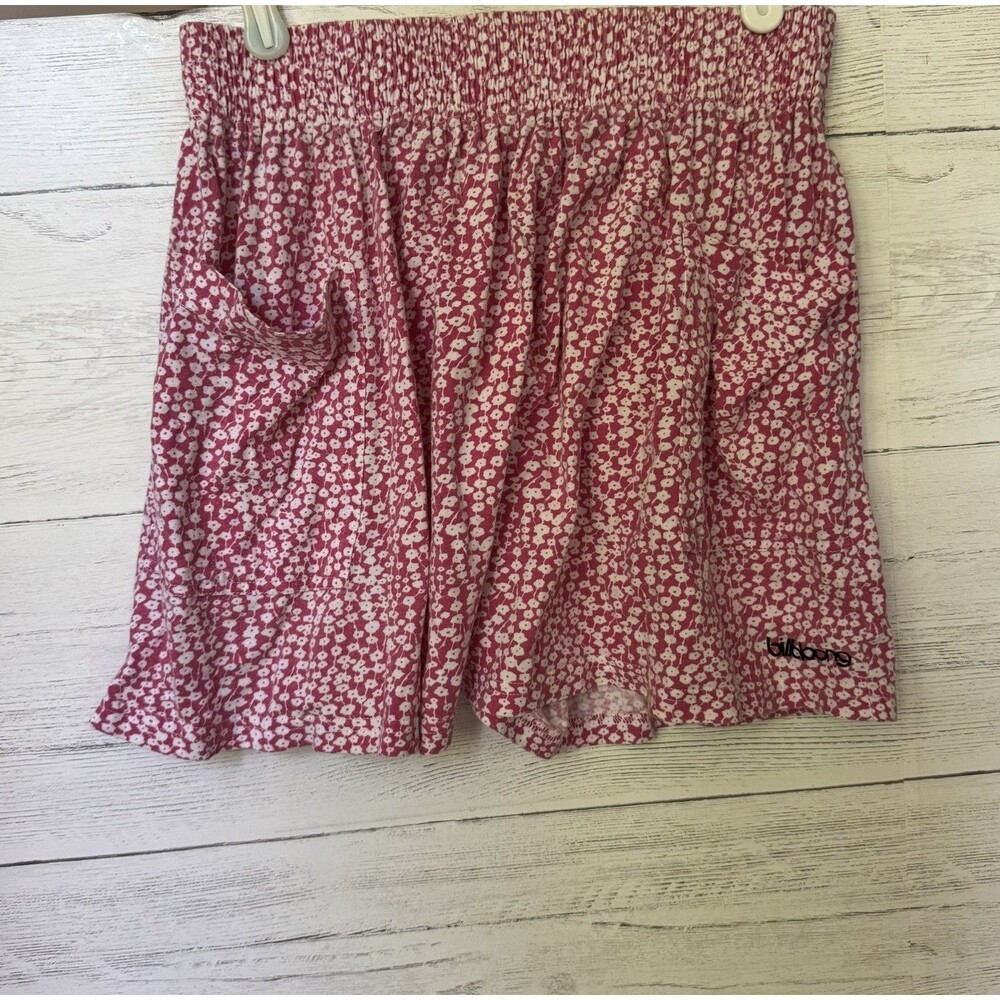 Vintage Billabong Pink Floral Skirt Size Small Soft Stretchy Pockets 90s Skater